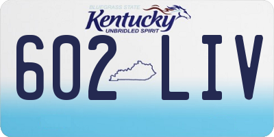 KY license plate 602LIV