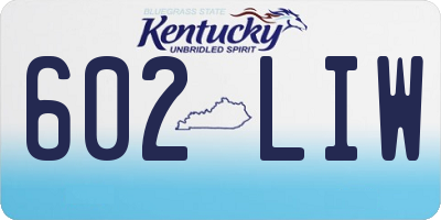 KY license plate 602LIW