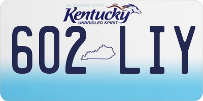 KY license plate 602LIY