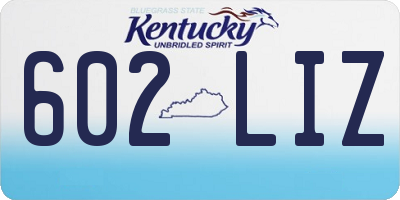 KY license plate 602LIZ