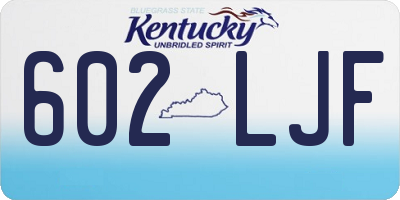 KY license plate 602LJF