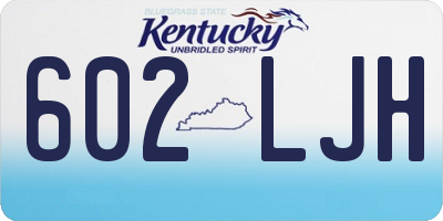KY license plate 602LJH