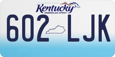 KY license plate 602LJK