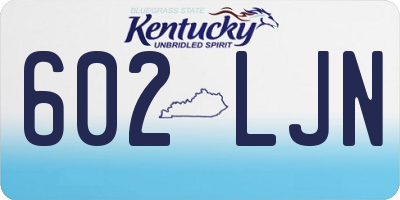 KY license plate 602LJN