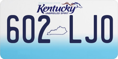 KY license plate 602LJO