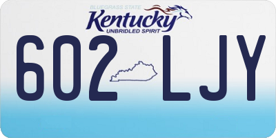 KY license plate 602LJY