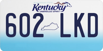 KY license plate 602LKD