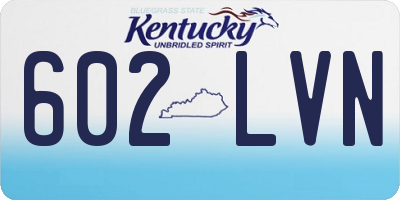 KY license plate 602LVN
