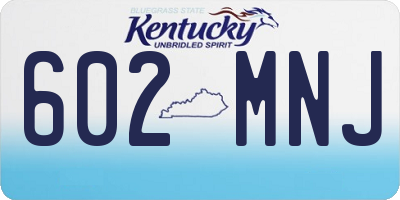 KY license plate 602MNJ