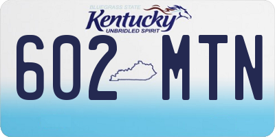KY license plate 602MTN