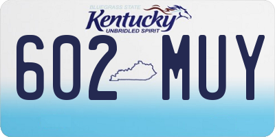KY license plate 602MUY