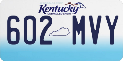 KY license plate 602MVY