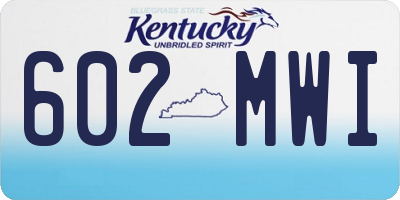 KY license plate 602MWI