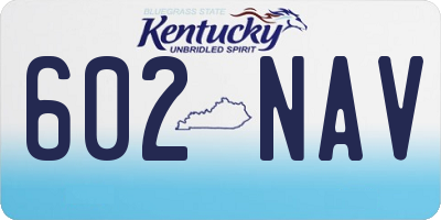 KY license plate 602NAV