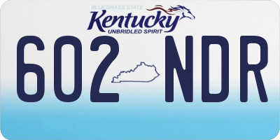 KY license plate 602NDR
