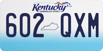 KY license plate 602QXM