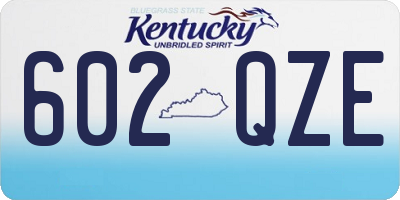 KY license plate 602QZE