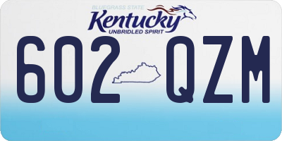 KY license plate 602QZM