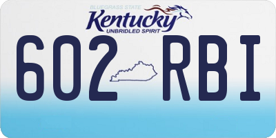 KY license plate 602RBI