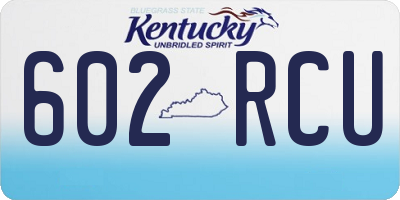 KY license plate 602RCU