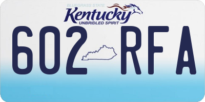 KY license plate 602RFA