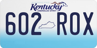 KY license plate 602ROX