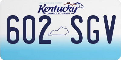KY license plate 602SGV