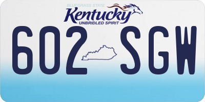 KY license plate 602SGW