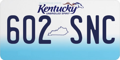 KY license plate 602SNC