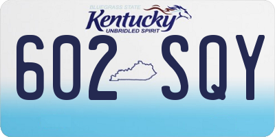 KY license plate 602SQY