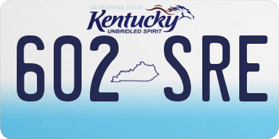 KY license plate 602SRE