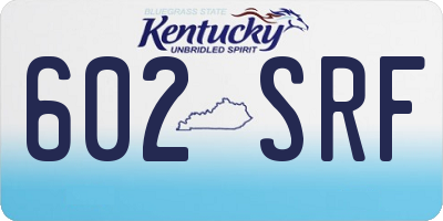 KY license plate 602SRF