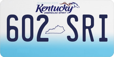KY license plate 602SRI