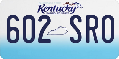 KY license plate 602SRO