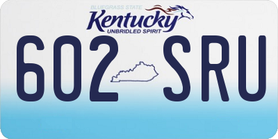 KY license plate 602SRU
