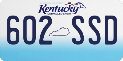 KY license plate 602SSD