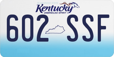 KY license plate 602SSF