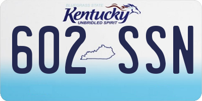 KY license plate 602SSN