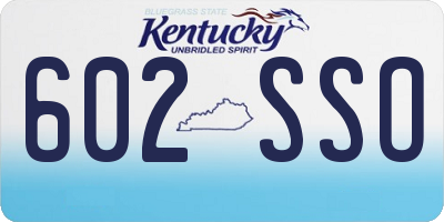 KY license plate 602SSO