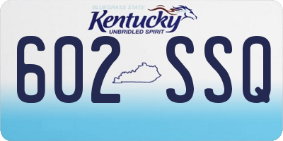 KY license plate 602SSQ