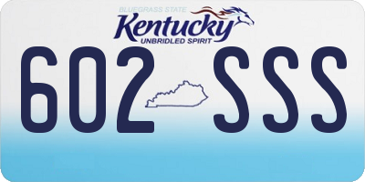 KY license plate 602SSS
