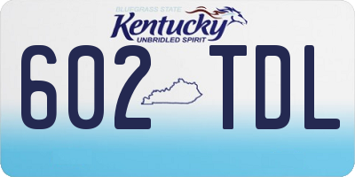 KY license plate 602TDL