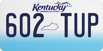 KY license plate 602TUP