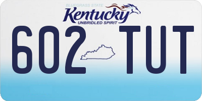 KY license plate 602TUT