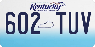 KY license plate 602TUV