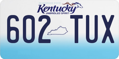 KY license plate 602TUX