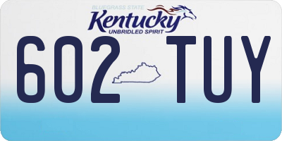 KY license plate 602TUY