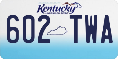 KY license plate 602TWA