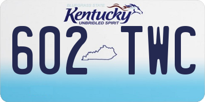 KY license plate 602TWC