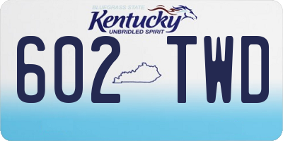 KY license plate 602TWD